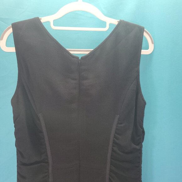 Etcetera Womens Size 8 Black Sleeveless Fitted Sheath Dress Leopard Print Lining - Picture 7 of 9